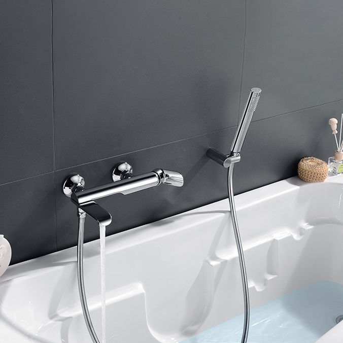 Tub Spout Trim Bathroom Wall Mounted One Handle Bathtub Faucet Clearhalo 'Bathroom Remodel & Bathroom Fixtures' 'Bathtub Faucets' 'bathtub_faucets' 'Home Improvement' 'home_improvement' 'home_improvement_bathtub_faucets' 1200x1200_ece4a095-1dfb-43f3-afa3-03c3f4830171