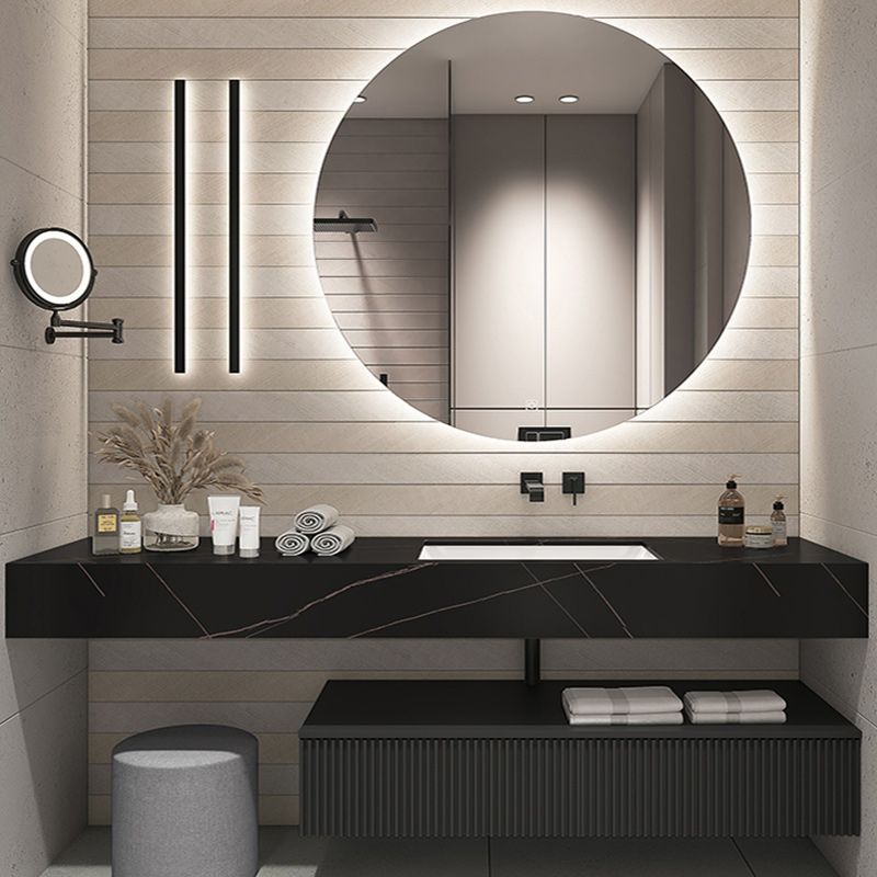 Modern Bathroom Vanity Stone with Faucet and Mirror Wall-Mounted Space Saver Vanity Clearhalo 'Bathroom Remodel & Bathroom Fixtures' 'Bathroom Vanities' 'bathroom_vanities' 'Home Improvement' 'home_improvement' 'home_improvement_bathroom_vanities' 1200x1200_ece53522-9651-4f81-97dd-0838bdd83c94