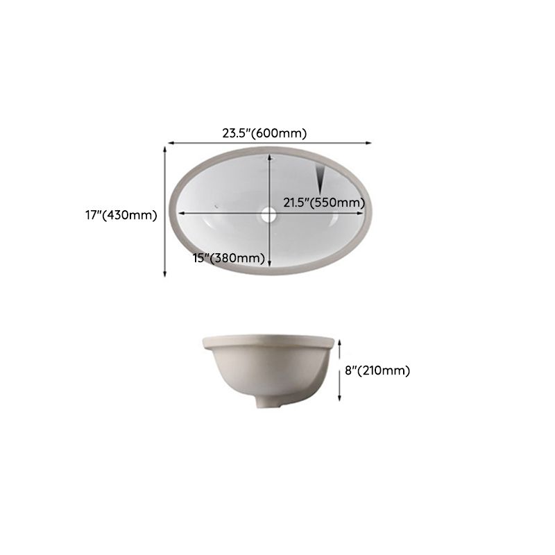 Traditional Undermount Vanity Sink Rectangular Porcelain with Pop-Up Drain Basin Sink Clearhalo 'Bathroom Remodel & Bathroom Fixtures' 'Bathroom Sinks & Faucet Components' 'Bathroom Sinks' 'bathroom_sink' 'Home Improvement' 'home_improvement' 'home_improvement_bathroom_sink' 1200x1200_ecfd280a-5408-4190-b06c-7e0037a64ad6