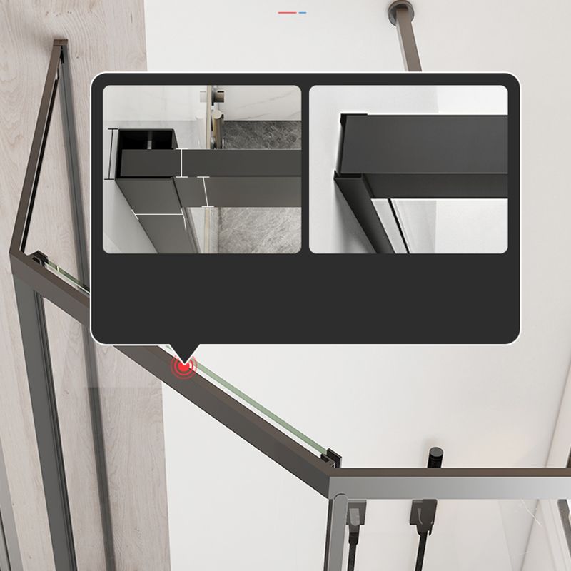 Framed Single Sliding Shower Doors Transparent Shower Bath Door Clearhalo 'Bathroom Remodel & Bathroom Fixtures' 'Home Improvement' 'home_improvement' 'home_improvement_shower_tub_doors' 'Shower and Tub Doors' 'shower_tub_doors' 'Showers & Bathtubs' 1200x1200_ed0f5720-bc42-411b-bedf-8380112fdd1d