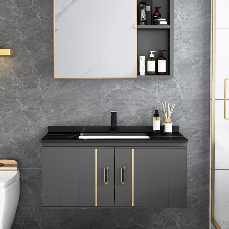 Single Sink Bath Vanity Black Wall Mount Modern Metal Base Vanity Set Clearhalo 'Bathroom Remodel & Bathroom Fixtures' 'Bathroom Vanities' 'bathroom_vanities' 'Home Improvement' 'home_improvement' 'home_improvement_bathroom_vanities' 1200x1200_ed15e35c-6bb2-4a3b-9983-2eefcbead7be
