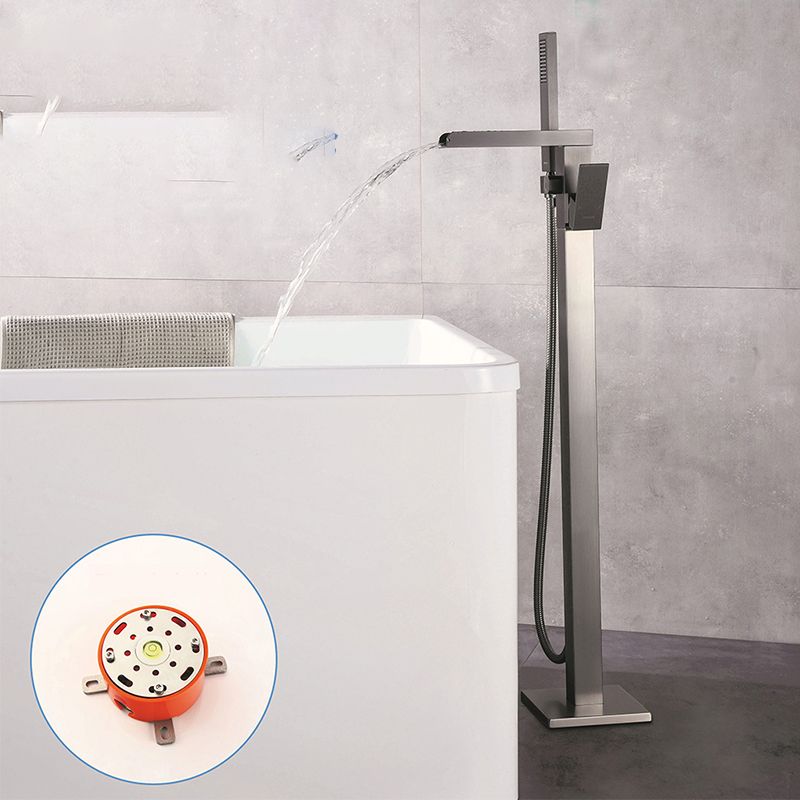 Modern Bathroom Faucet Floor Standing Handheld Shower Head Faucet Clearhalo 'Bathroom Remodel & Bathroom Fixtures' 'Bathtub Faucets' 'bathtub_faucets' 'Home Improvement' 'home_improvement' 'home_improvement_bathtub_faucets' 1200x1200_ed2b6aa8-2069-4fc4-b6be-e78029d328b4