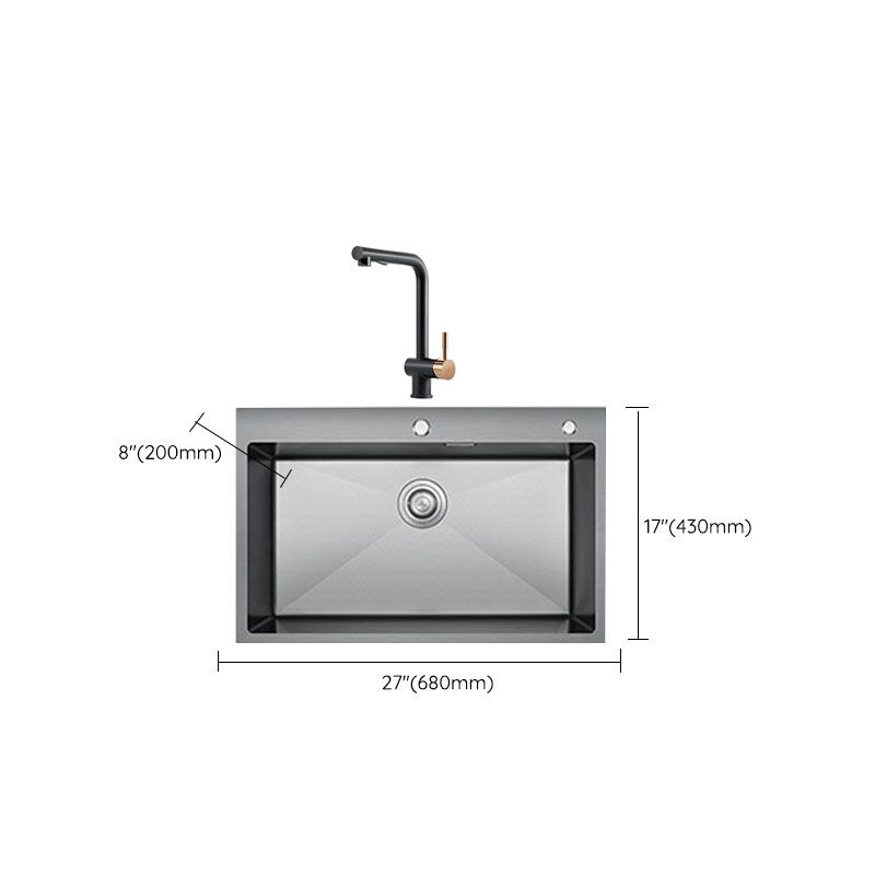 Contemporary Style Kitchen Sink Stainless Steel Kitchen Sink with Basket Strainer Clearhalo 'Home Improvement' 'home_improvement' 'home_improvement_kitchen_sinks' 'Kitchen Remodel & Kitchen Fixtures' 'Kitchen Sinks & Faucet Components' 'Kitchen Sinks' 'kitchen_sinks' 1200x1200_ed30d047-d51a-48aa-adb4-c45d13fd02b3