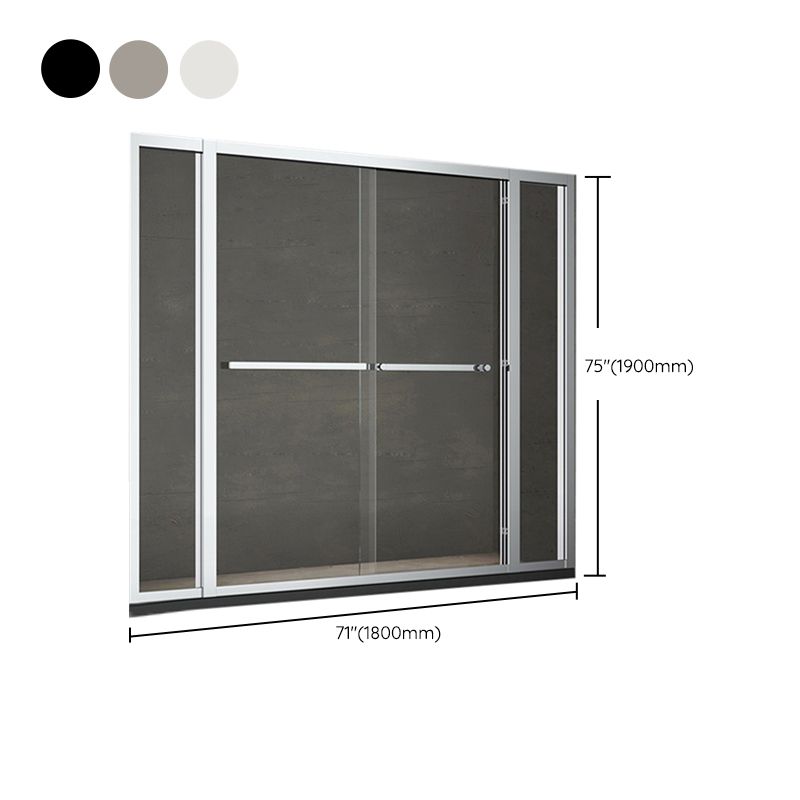 Modern Double Sliding Shower Door Frame Clear Metal Shower Bath Door Clearhalo 'Bathroom Remodel & Bathroom Fixtures' 'Home Improvement' 'home_improvement' 'home_improvement_shower_tub_doors' 'Shower and Tub Doors' 'shower_tub_doors' 'Showers & Bathtubs' 1200x1200_ed32844e-a44b-4f05-8cb3-865835edd5df
