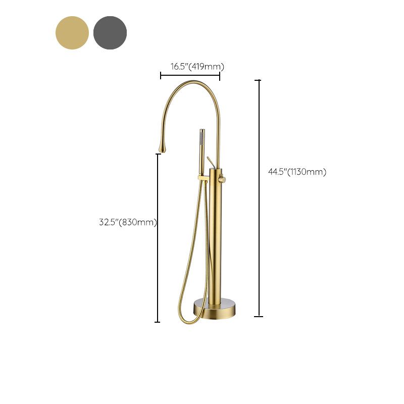 Modern Brass Freestanding Bathtub Faucet with Hand Shower Bathtub Faucet Clearhalo 'Bathroom Remodel & Bathroom Fixtures' 'Bathtub Faucets' 'bathtub_faucets' 'Home Improvement' 'home_improvement' 'home_improvement_bathtub_faucets' 1200x1200_ed3ab55c-b0d2-429a-861e-05f3690a1bd2