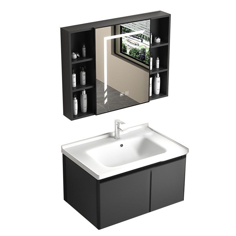 Aluminum Bathroom Vanity Set Doors Wall Mounted Doors Grey Single Sink with Mirror Clearhalo 'Bathroom Remodel & Bathroom Fixtures' 'Bathroom Vanities' 'bathroom_vanities' 'Home Improvement' 'home_improvement' 'home_improvement_bathroom_vanities' 1200x1200_ed47b5e1-c99e-4c3e-a470-cba9c6d650a2