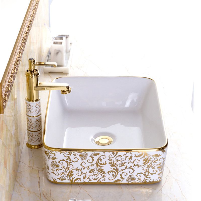 Traditional Vessel Sink Porcelain with Pop-Up Drain and Faucet Vessel Lavatory Sink Clearhalo 'Bathroom Remodel & Bathroom Fixtures' 'Bathroom Sinks & Faucet Components' 'Bathroom Sinks' 'bathroom_sink' 'Home Improvement' 'home_improvement' 'home_improvement_bathroom_sink' 1200x1200_ed49b791-5a41-4746-ab24-734ab6466b33