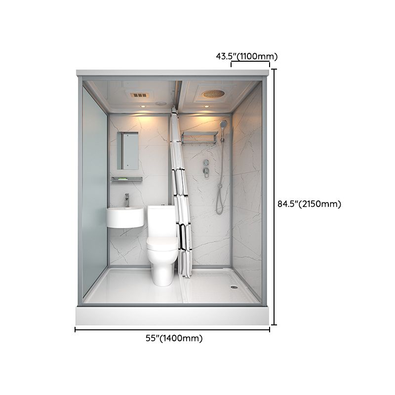 Modern Rectangular Sliding Shower Enclosure Framed Shower Enclosure with Tempered Glass Clearhalo 'Bathroom Remodel & Bathroom Fixtures' 'Home Improvement' 'home_improvement' 'home_improvement_shower_stalls_enclosures' 'Shower Stalls & Enclosures' 'shower_stalls_enclosures' 'Showers & Bathtubs' 1200x1200_ed51bb50-3547-40e5-803c-1080d0e4d0d7