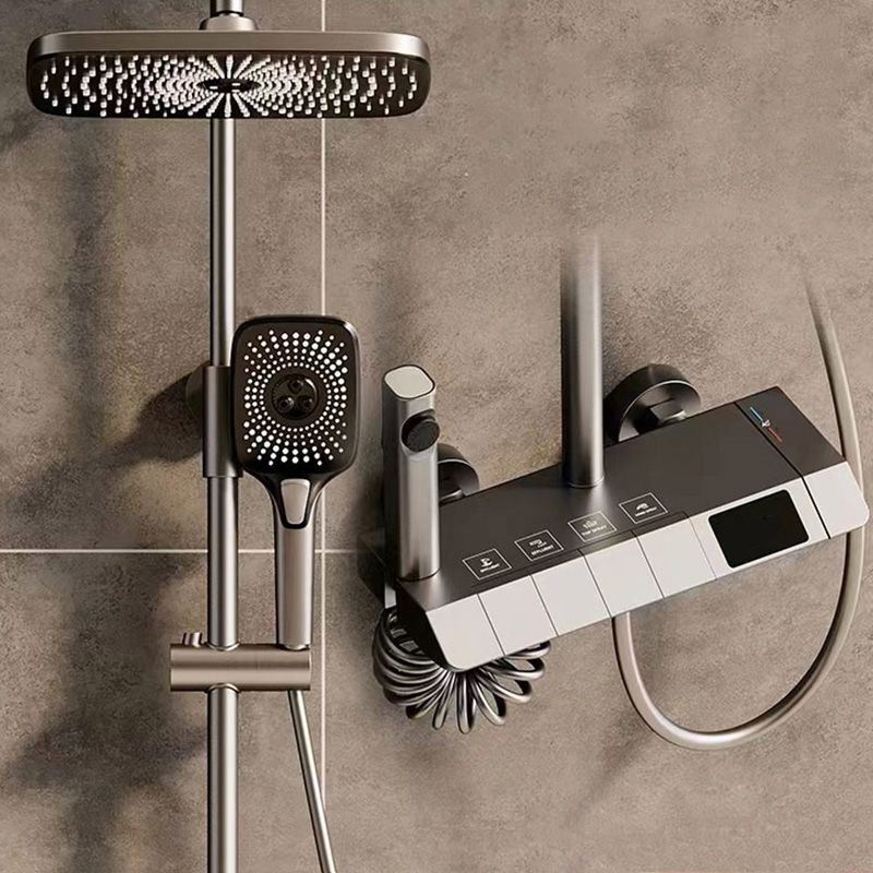 Modern Shower Set Adjustable Shower Head Slide Bar Wall Mounted Shower System Clearhalo 'Bathroom Remodel & Bathroom Fixtures' 'Home Improvement' 'home_improvement' 'home_improvement_shower_faucets' 'Shower Faucets & Systems' 'shower_faucets' 'Showers & Bathtubs Plumbing' 'Showers & Bathtubs' 1200x1200_ed5fc60d-c338-4983-8b1a-cc8a9bf8b948