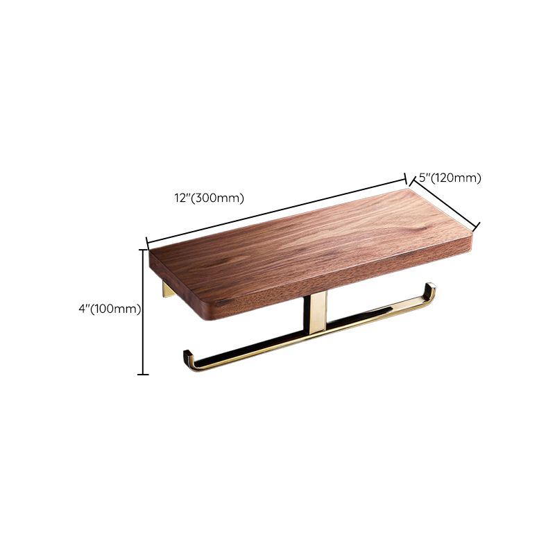 Polished Brass Bathroom Hardware Set Metal & Wood Bathroom Set with Bath Shelf/Towel Bar Clearhalo 'Bathroom Hardware Sets' 'Bathroom Hardware' 'Bathroom Remodel & Bathroom Fixtures' 'bathroom_hardware_sets' 'Home Improvement' 'home_improvement' 'home_improvement_bathroom_hardware_sets' 1200x1200_ed614b2e-6f95-447e-81ec-456e3c339d25