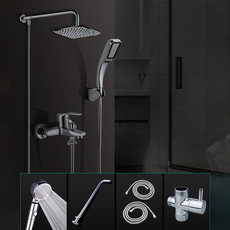 Contemporary Shower Head Combo Polished Stainless Steel Ceiling Mounted Shower Head Clearhalo 'Bathroom Remodel & Bathroom Fixtures' 'Home Improvement' 'home_improvement' 'home_improvement_shower_heads' 'Shower Heads' 'shower_heads' 'Showers & Bathtubs Plumbing' 'Showers & Bathtubs' 1200x1200_ed74ab40-89d0-49a2-bc53-8ba279d6a15e