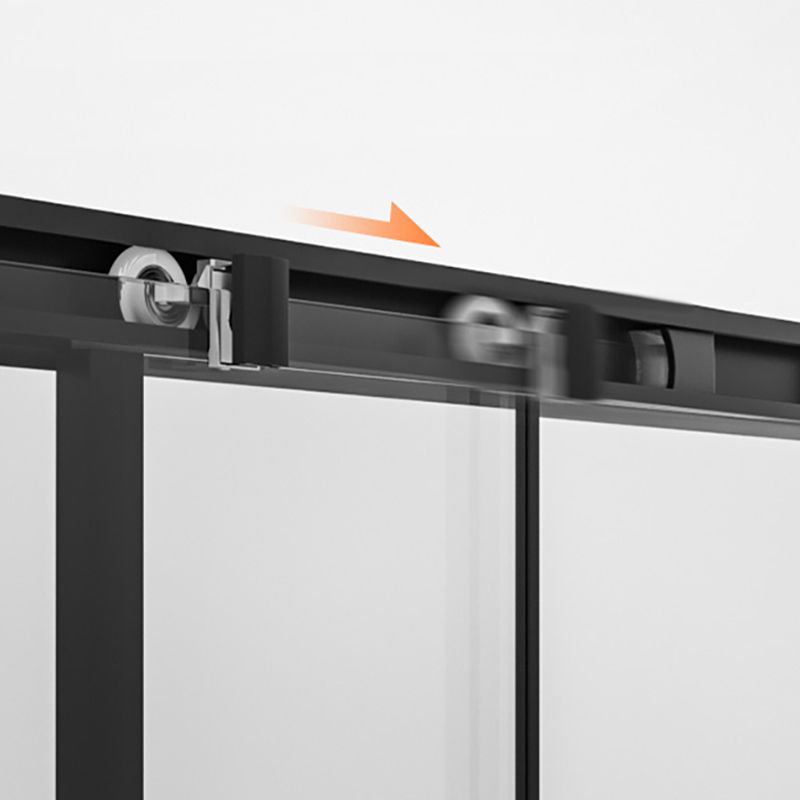 Black Framed Shower Doors Double Sliding Tempered Shower Bath Door Clearhalo 'Bathroom Remodel & Bathroom Fixtures' 'Home Improvement' 'home_improvement' 'home_improvement_shower_tub_doors' 'Shower and Tub Doors' 'shower_tub_doors' 'Showers & Bathtubs' 1200x1200_ed7a7a05-4913-452f-99de-29137ea456f4