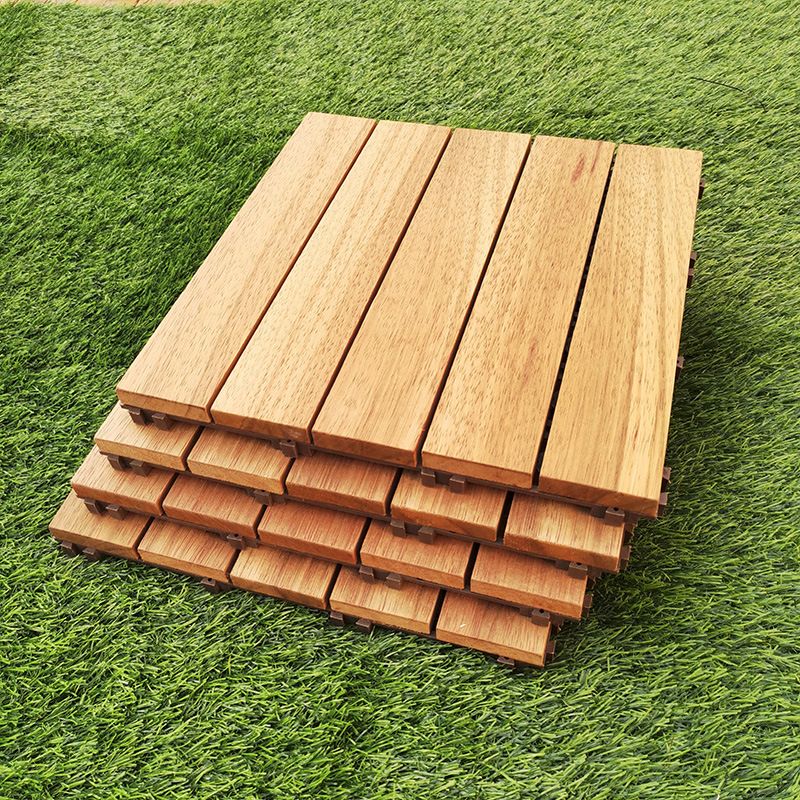 Teak Finish 5-Slat Square Wood Flooring Tile Interlocking Outdoor Flooring Tiles Clearhalo 'Home Improvement' 'home_improvement' 'home_improvement_outdoor_deck_tiles_planks' 'Outdoor Deck Tiles & Planks' 'Outdoor Flooring & Tile' 'Outdoor Remodel' 'outdoor_deck_tiles_planks' 1200x1200_ed8451d2-1abb-4c78-a6aa-8bc4bc056335