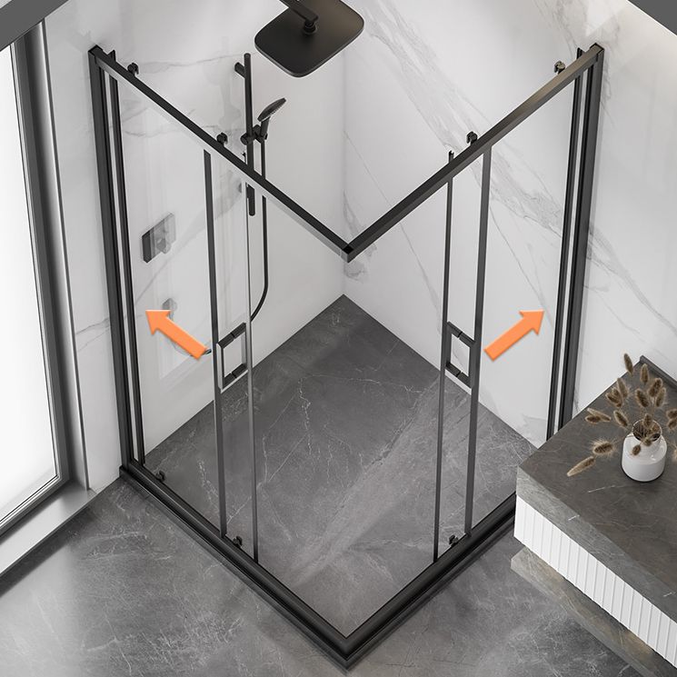 Semi-Frameless Tempered Glass Shower Enclosure with Half-Framed Shower Enclosure Clearhalo 'Bathroom Remodel & Bathroom Fixtures' 'Home Improvement' 'home_improvement' 'home_improvement_shower_stalls_enclosures' 'Shower Stalls & Enclosures' 'shower_stalls_enclosures' 'Showers & Bathtubs' 1200x1200_ed896e3a-4436-4734-94d2-7cbfac0d80e8