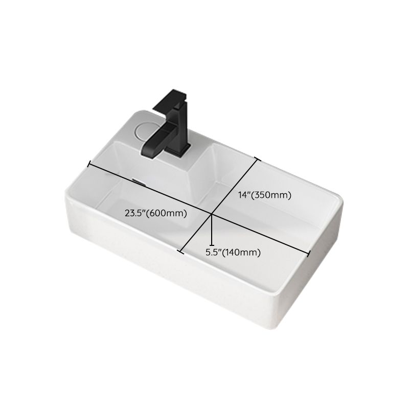 Modern Vessel Bathroom Sink Rectangular Porcelain with Overflow and Faucet Basin Sink Clearhalo 'Bathroom Remodel & Bathroom Fixtures' 'Bathroom Sinks & Faucet Components' 'Bathroom Sinks' 'bathroom_sink' 'Home Improvement' 'home_improvement' 'home_improvement_bathroom_sink' 1200x1200_ed9a361b-9ddf-4ea1-a6ff-79976e5bda40