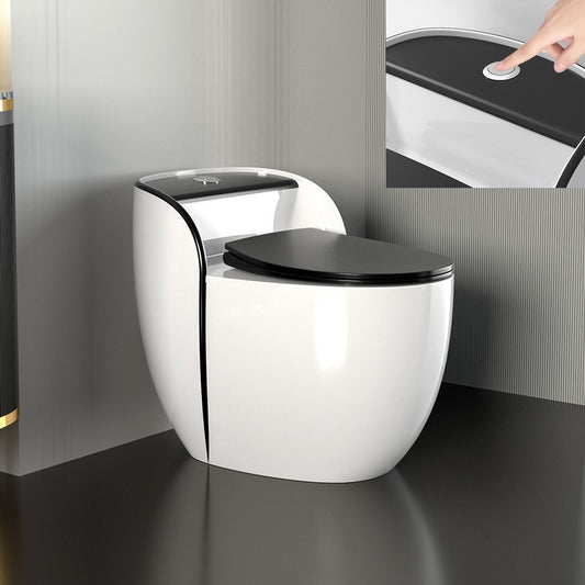 Modern Flush Toilet Ceramic Round-Front One-Piece Toilet with Slow Close Seat Clearhalo 'Bathroom Remodel & Bathroom Fixtures' 'Home Improvement' 'home_improvement' 'home_improvement_toilets' 'Toilets & Bidets' 'Toilets' 1200x1200_eda81545-96f8-4395-8dd2-ef49688fe6cb