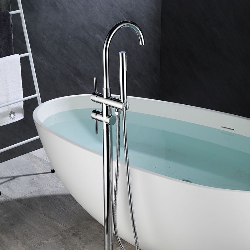 Floor Mounted Freestanding Bathtub Faucet Modern Style Metal Freestanding Faucet Clearhalo 'Bathroom Remodel & Bathroom Fixtures' 'Bathtub Faucets' 'bathtub_faucets' 'Home Improvement' 'home_improvement' 'home_improvement_bathtub_faucets' 1200x1200_edb8dcf7-8491-4b0b-b50b-4695dc908abb