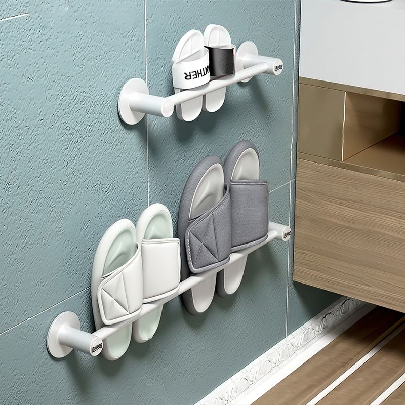 2-Piece Modern Bathroom Accessory Set Metal Slipper Rack/Towel Bar Clearhalo 'Bathroom Hardware Sets' 'Bathroom Hardware' 'Bathroom Remodel & Bathroom Fixtures' 'bathroom_hardware_sets' 'Home Improvement' 'home_improvement' 'home_improvement_bathroom_hardware_sets' 1200x1200_edc2e514-880e-4bcd-a104-87dbb0a19e2a
