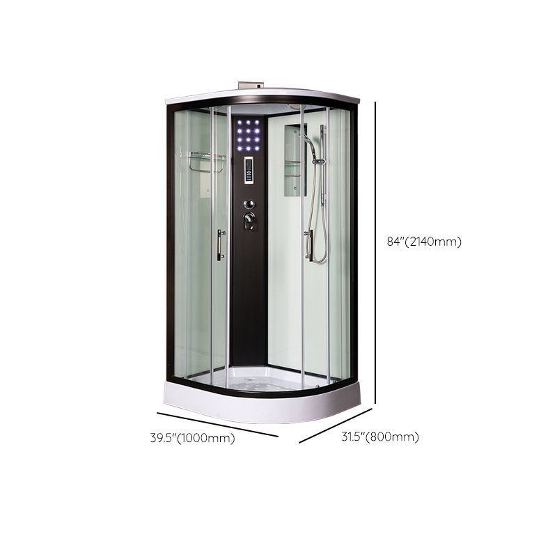 Tempered Glass Shower Stall Black Double Sliding Door Shower Enclosure Clearhalo 'Bathroom Remodel & Bathroom Fixtures' 'Home Improvement' 'home_improvement' 'home_improvement_shower_stalls_enclosures' 'Shower Stalls & Enclosures' 'shower_stalls_enclosures' 'Showers & Bathtubs' 1200x1200_ede52d2d-f1f4-457b-8228-02cdb526a3fa