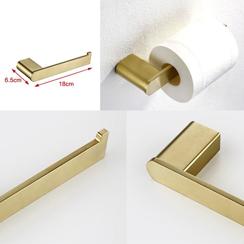 Modern Brushed Brass Bathroom Accessories Hardware Set with Towel Bar Clearhalo 'Bathroom Hardware Sets' 'Bathroom Hardware' 'Bathroom Remodel & Bathroom Fixtures' 'bathroom_hardware_sets' 'Home Improvement' 'home_improvement' 'home_improvement_bathroom_hardware_sets' 1200x1200_edef6b02-7285-4b1c-aa06-96b7f14908f9