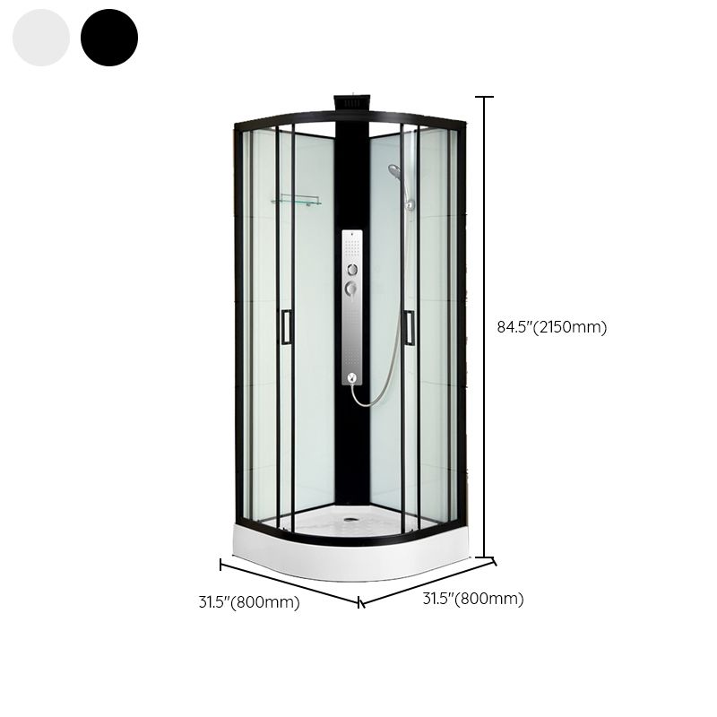 Shower Stall Semi-Frameless Double Sliding Rounded Shower Enclosure Clearhalo 'Bathroom Remodel & Bathroom Fixtures' 'Home Improvement' 'home_improvement' 'home_improvement_shower_stalls_enclosures' 'Shower Stalls & Enclosures' 'shower_stalls_enclosures' 'Showers & Bathtubs' 1200x1200_edfa7982-1168-4fda-b380-218bb550de82
