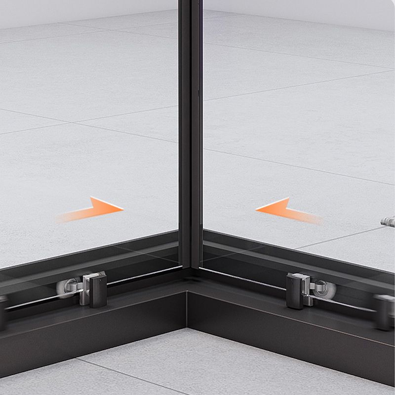 Black Framed Shower Doors Double Sliding Tempered Shower Bath Door Clearhalo 'Bathroom Remodel & Bathroom Fixtures' 'Home Improvement' 'home_improvement' 'home_improvement_shower_tub_doors' 'Shower and Tub Doors' 'shower_tub_doors' 'Showers & Bathtubs' 1200x1200_edfa8d36-cf06-449c-a220-10036d2235ec