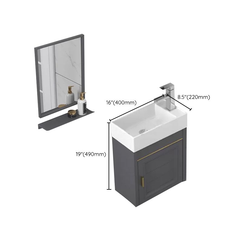 Modern Single Bath Vanity Wall Mount Ceramic Top Bathroom Vanity Clearhalo 'Bathroom Remodel & Bathroom Fixtures' 'Bathroom Vanities' 'bathroom_vanities' 'Home Improvement' 'home_improvement' 'home_improvement_bathroom_vanities' 1200x1200_edfbae56-0c8e-4ac5-be2c-7c3b1e2ff5be