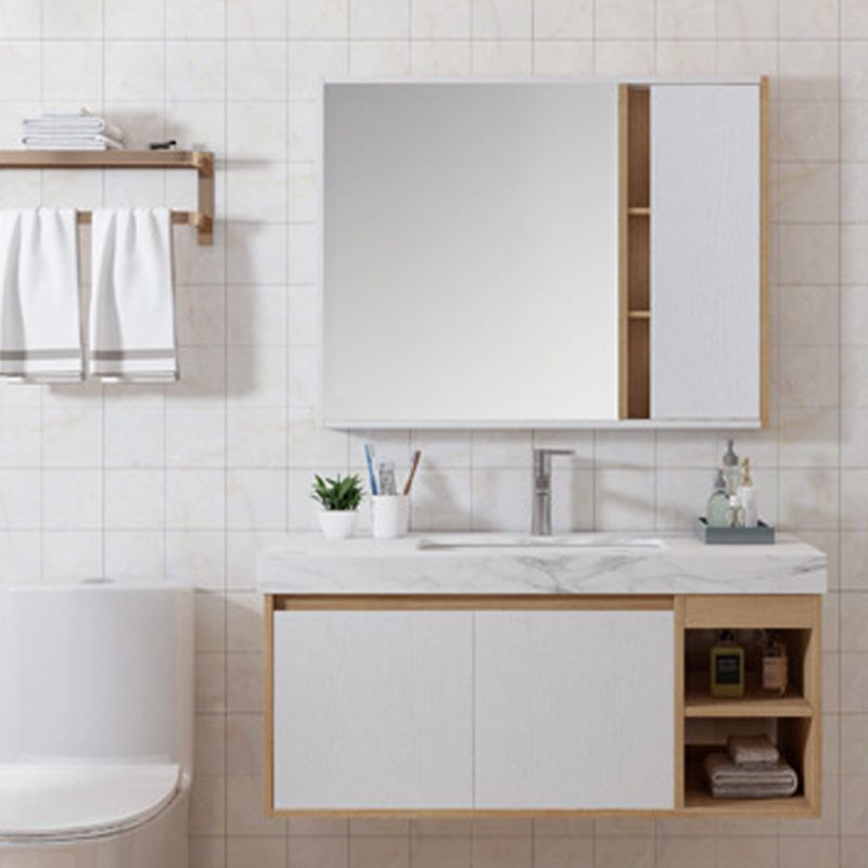 Contemporary Sink Cabinet Mirror Cabinet Bathroom Space Saver Vanity Clearhalo 'Bathroom Remodel & Bathroom Fixtures' 'Bathroom Vanities' 'bathroom_vanities' 'Home Improvement' 'home_improvement' 'home_improvement_bathroom_vanities' 1200x1200_edffd764-4912-4c43-9c32-b474b8d9f95e