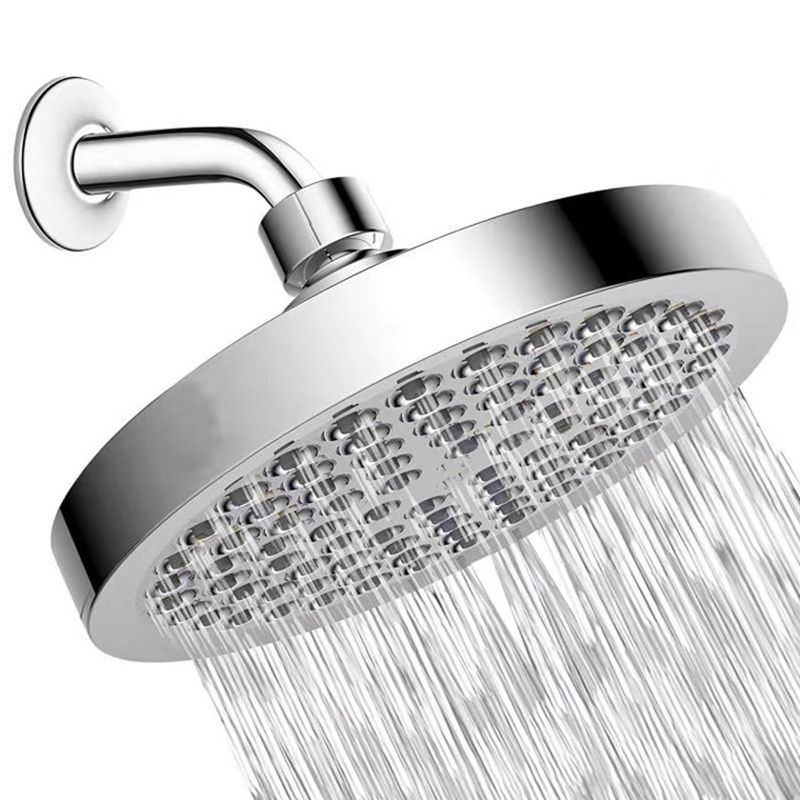 Contemporary Shower Combo Fixed Shower Head Stainless Steel Wall-Mount Round Shower Head Clearhalo 'Bathroom Remodel & Bathroom Fixtures' 'Home Improvement' 'home_improvement' 'home_improvement_shower_heads' 'Shower Heads' 'shower_heads' 'Showers & Bathtubs Plumbing' 'Showers & Bathtubs' 1200x1200_ee09f525-fc79-4a5c-8a1e-93750d7936dc