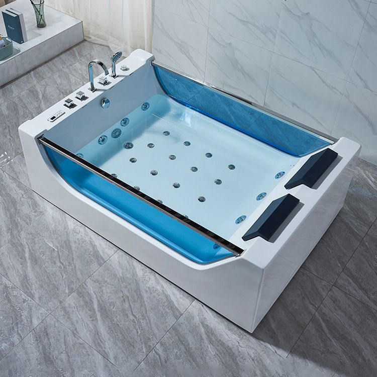 Modern Acrylic Bath Freestanding Soaking White Rectangular Bathtub Clearhalo 'Bathroom Remodel & Bathroom Fixtures' 'Bathtubs' 'Home Improvement' 'home_improvement' 'home_improvement_bathtubs' 'Showers & Bathtubs' 1200x1200_ee0a0b43-85ed-40d8-8d8d-295362a544f2