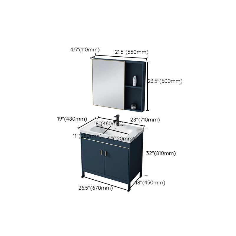 Bathroom Sink Vanity Rectangular Doors Drawers Faucet Vanity Sink with Mirror Clearhalo 'Bathroom Remodel & Bathroom Fixtures' 'Bathroom Vanities' 'bathroom_vanities' 'Home Improvement' 'home_improvement' 'home_improvement_bathroom_vanities' 1200x1200_ee0f6b99-c72f-4434-8a2b-d63f1c3f7e5a