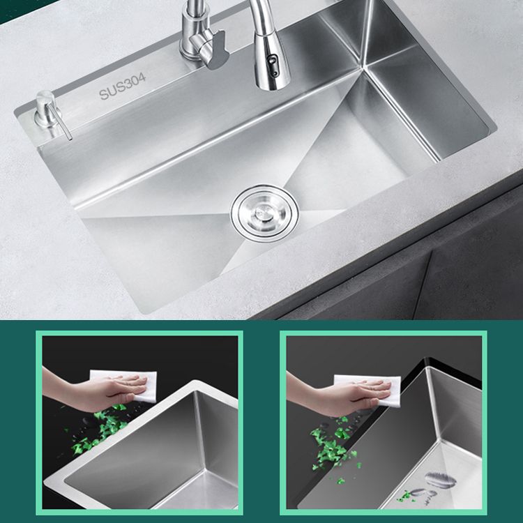 Classic Style Kitchen Sink Stainless Steel Colorfast Kitchen Sink with Drain Strainer Kit Clearhalo 'Home Improvement' 'home_improvement' 'home_improvement_kitchen_sinks' 'Kitchen Remodel & Kitchen Fixtures' 'Kitchen Sinks & Faucet Components' 'Kitchen Sinks' 'kitchen_sinks' 1200x1200_ee153a1d-2122-4b2b-b24e-969e8402e942