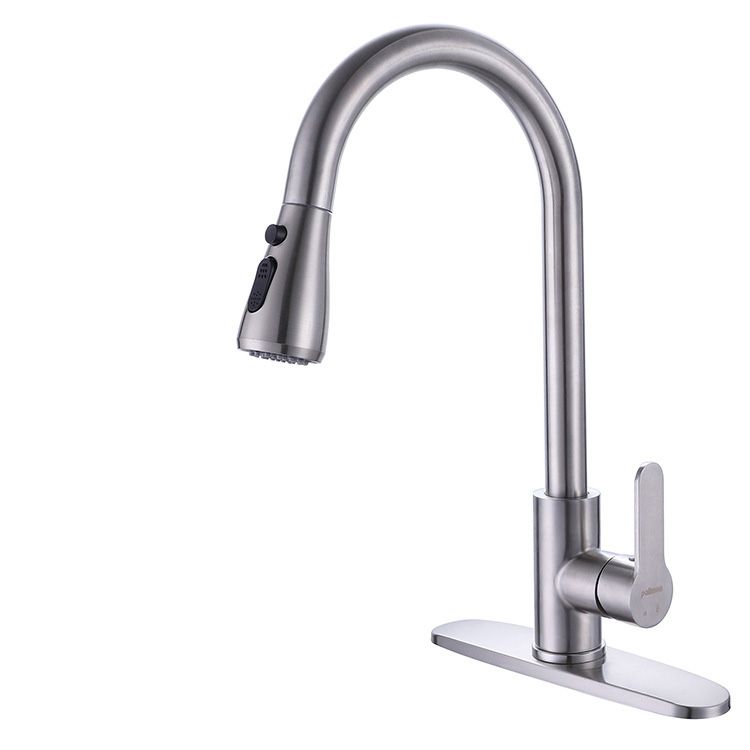 Kitchen Faucet Smoked Pull Rod Handle Cold and Hot Controlled Kitchen Faucet Clearhalo 'Home Improvement' 'home_improvement' 'home_improvement_kitchen_faucets' 'Kitchen Faucets' 'Kitchen Remodel & Kitchen Fixtures' 'Kitchen Sinks & Faucet Components' 'kitchen_faucets' 1200x1200_ee1ea7e8-9884-4c6d-bc83-a786b2ba3602
