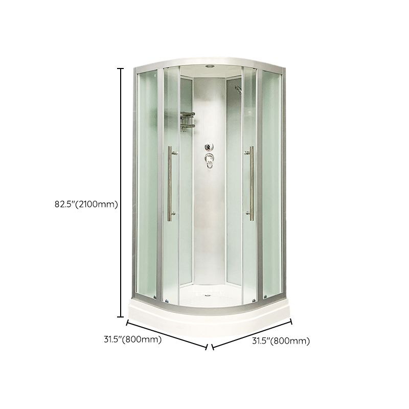 Round Double Sliding Shower Stall Corner Tempered Glass Shower Stall Clearhalo 'Bathroom Remodel & Bathroom Fixtures' 'Home Improvement' 'home_improvement' 'home_improvement_shower_stalls_enclosures' 'Shower Stalls & Enclosures' 'shower_stalls_enclosures' 'Showers & Bathtubs' 1200x1200_ee2eb6de-9d3d-4be0-a25d-b036d26f0b0d