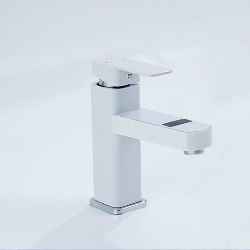 Contemporary Sink Faucet Digital Display Screen Solid Color Low Arc Sink Bathroom Faucet Clearhalo 'Bathroom Remodel & Bathroom Fixtures' 'Bathroom Sink Faucets' 'Bathroom Sinks & Faucet Components' 'bathroom_sink_faucets' 'Home Improvement' 'home_improvement' 'home_improvement_bathroom_sink_faucets' 1200x1200_ee428677-20a2-49f3-9d1c-9631bcd25c0d