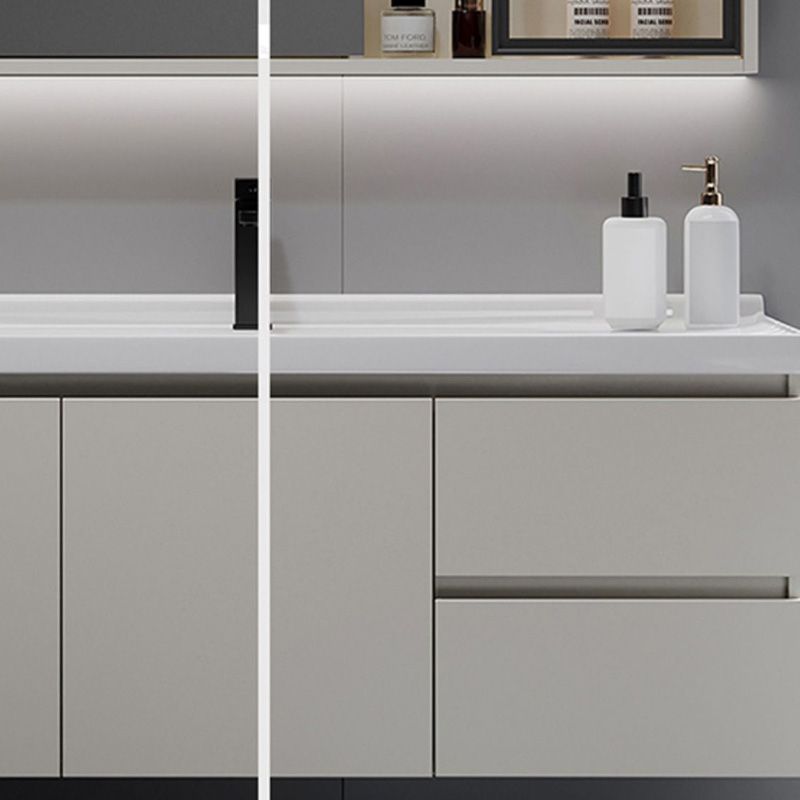 White Solid Wood Rectangular Modern Wall Mount Bathroom Vanity Set Clearhalo 'Bathroom Remodel & Bathroom Fixtures' 'Bathroom Vanities' 'bathroom_vanities' 'Home Improvement' 'home_improvement' 'home_improvement_bathroom_vanities' 1200x1200_ee51e2eb-fc15-4362-8116-cace99d91a83