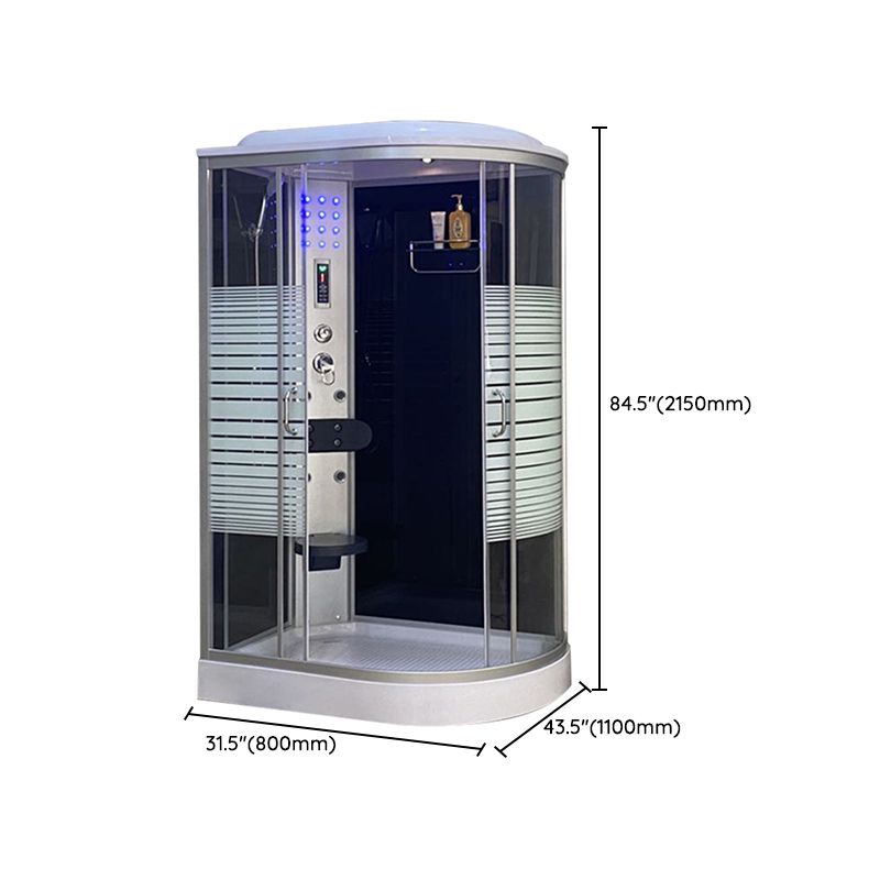 Double Sliding Rounded Shower Stall Tempered Glass Shower Stall with Hand Shower Clearhalo 'Bathroom Remodel & Bathroom Fixtures' 'Home Improvement' 'home_improvement' 'home_improvement_shower_stalls_enclosures' 'Shower Stalls & Enclosures' 'shower_stalls_enclosures' 'Showers & Bathtubs' 1200x1200_ee5c157e-a060-4d09-b5e3-85522303a63d