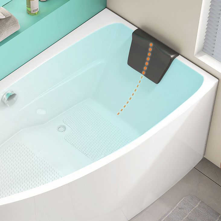 White Corner Bath Freestanding Acrylic Soaking Modern Bathtub Clearhalo 'Bathroom Remodel & Bathroom Fixtures' 'Bathtubs' 'Home Improvement' 'home_improvement' 'home_improvement_bathtubs' 'Showers & Bathtubs' 1200x1200_ee62ac99-4cea-4cf1-aa49-55825ea156db