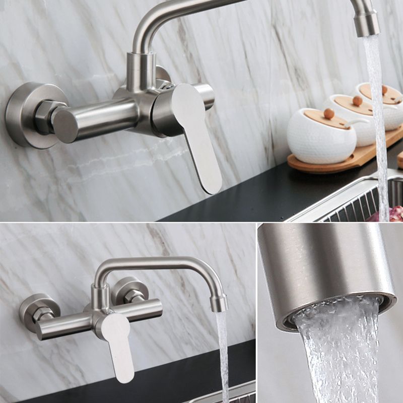Contemporary 2-Function Kitchen Faucet 1-Handle Faucet with Stainless Steel Clearhalo 'Home Improvement' 'home_improvement' 'home_improvement_kitchen_faucets' 'Kitchen Faucets' 'Kitchen Remodel & Kitchen Fixtures' 'Kitchen Sinks & Faucet Components' 'kitchen_faucets' 1200x1200_ee82fe6b-be8a-4ea9-867b-b7d88843fac1