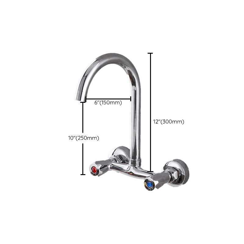 Modern Kitchen Tub Faucet Knob Two Handle Wall Mounted Faucet Clearhalo 'Home Improvement' 'home_improvement' 'home_improvement_kitchen_faucets' 'Kitchen Faucets' 'Kitchen Remodel & Kitchen Fixtures' 'Kitchen Sinks & Faucet Components' 'kitchen_faucets' 1200x1200_ee8e1444-ee0f-47df-8917-7bea86b17950