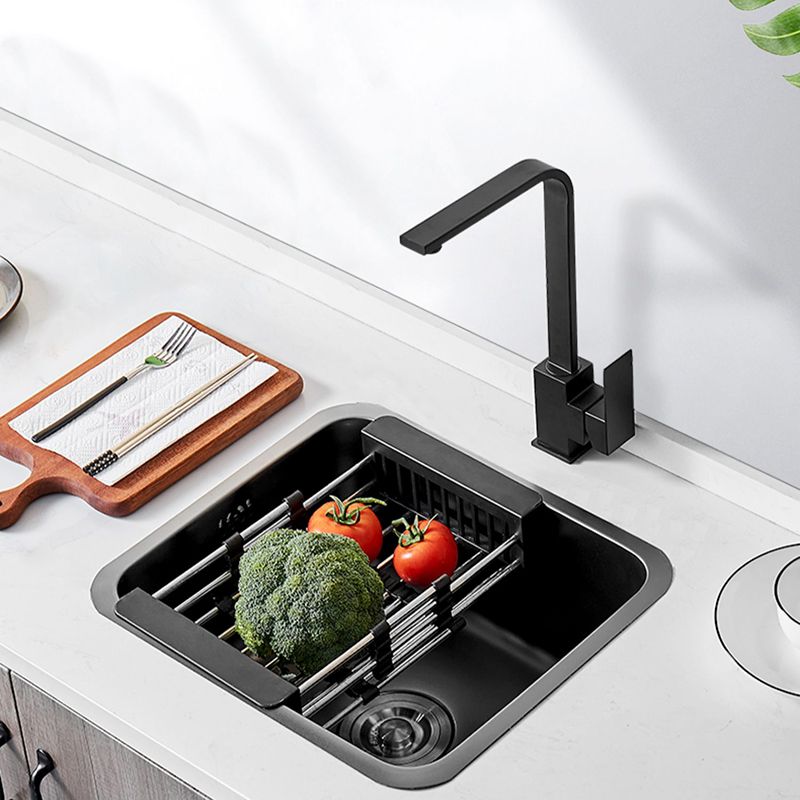 Square Stainless Steel Sink in black with Strainer Drop-In Kitchen Sink Clearhalo 'Home Improvement' 'home_improvement' 'home_improvement_kitchen_sinks' 'Kitchen Remodel & Kitchen Fixtures' 'Kitchen Sinks & Faucet Components' 'Kitchen Sinks' 'kitchen_sinks' 1200x1200_ee93bc2d-7b47-4ea6-b13a-8267e5526965