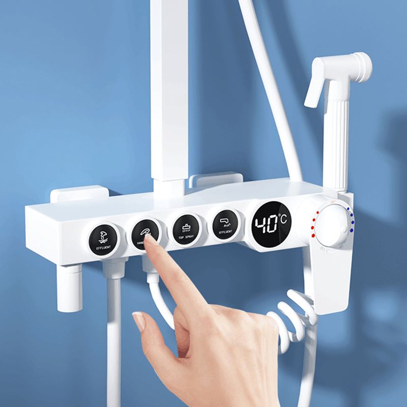 Modern Shower System Wall Mounted Rectangle Shower System with Hand Shower Clearhalo 'Bathroom Remodel & Bathroom Fixtures' 'Home Improvement' 'home_improvement' 'home_improvement_shower_faucets' 'Shower Faucets & Systems' 'shower_faucets' 'Showers & Bathtubs Plumbing' 'Showers & Bathtubs' 1200x1200_eeb56584-2646-48fb-87bf-69615107c901