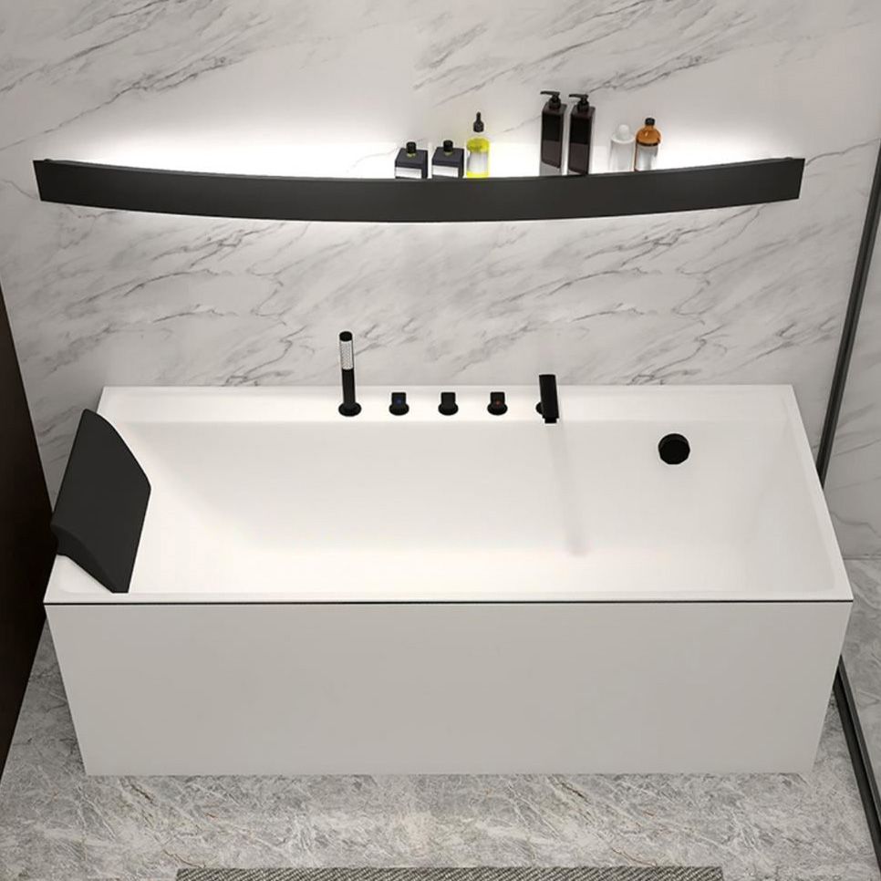 Modern Rectangular Bathtub Acrylic Soaking White Back to Wall Bathtub Clearhalo 'Bathroom Remodel & Bathroom Fixtures' 'Bathtubs' 'Home Improvement' 'home_improvement' 'home_improvement_bathtubs' 'Showers & Bathtubs' 1200x1200_eeb8f8a7-0ca4-45ef-a2b6-3cba033d3d2f