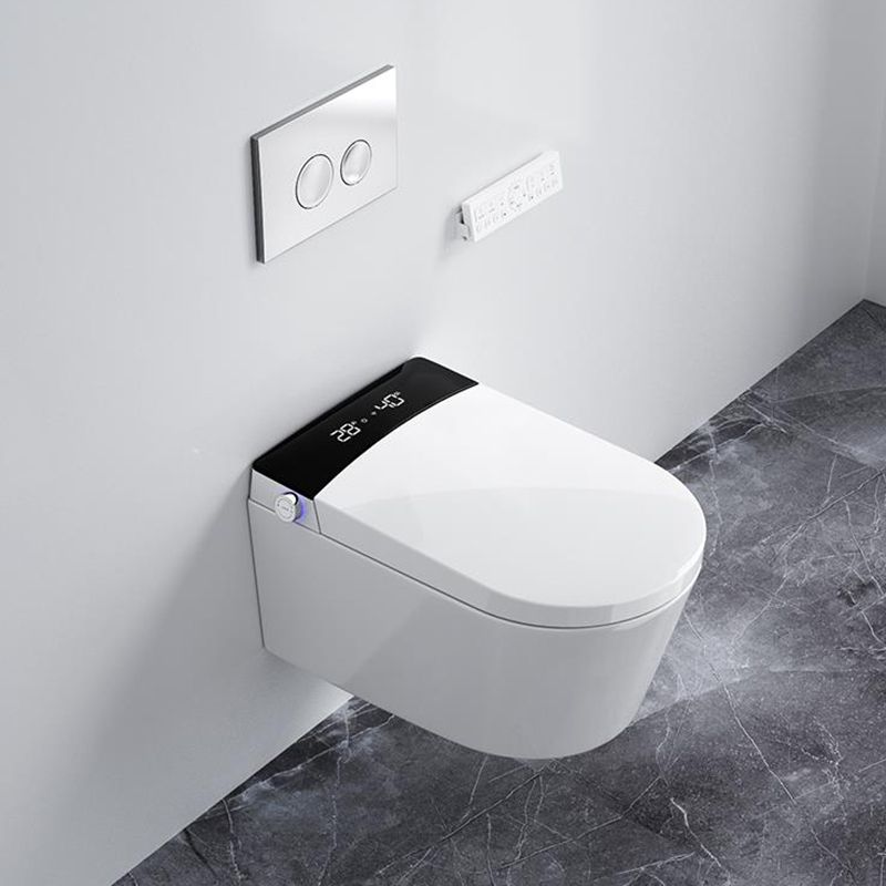 Elongated Wall Mounted Bidet with Heated Seat White 12.20" High Temperature Control Bidet Clearhalo 'Bathroom Remodel & Bathroom Fixtures' 'Bidets' 'Home Improvement' 'home_improvement' 'home_improvement_bidets' 'Toilets & Bidets' 1200x1200_eebea9e2-0fb5-4334-b4e1-f5bbac45eee4