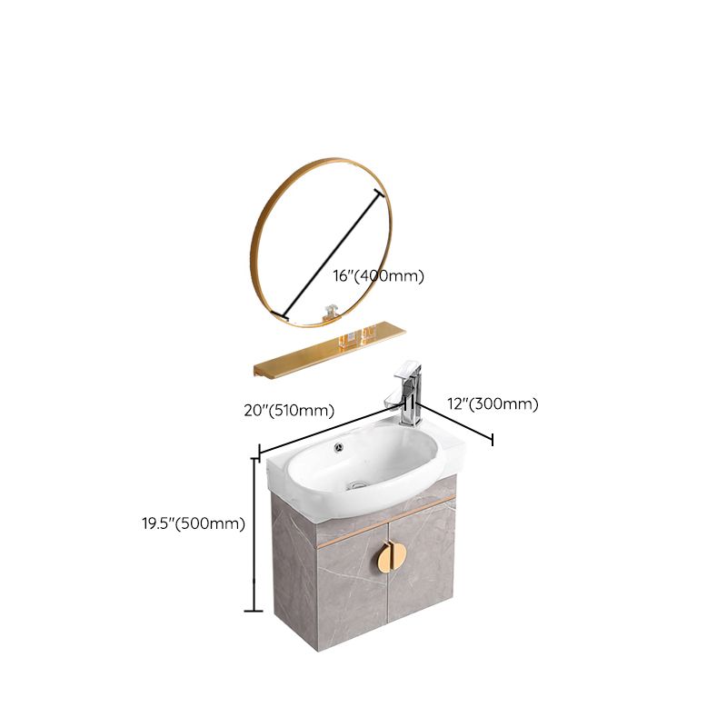 Rectangular Glam Sink Vanity Ceramic Single Wall Mount Vanity Set Clearhalo 'Bathroom Remodel & Bathroom Fixtures' 'Bathroom Vanities' 'bathroom_vanities' 'Home Improvement' 'home_improvement' 'home_improvement_bathroom_vanities' 1200x1200_eed8ca47-e190-4ed6-95d7-51deaa6fea09