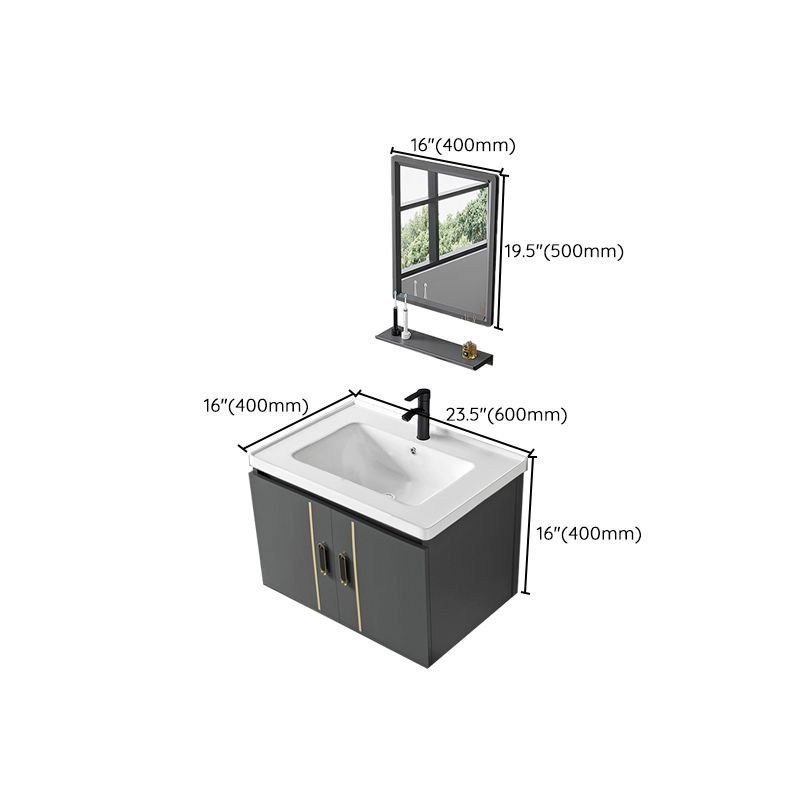 Modern Sink Vanity Grey Metal Vanity Set with Doors for Washroom Clearhalo 'Bathroom Remodel & Bathroom Fixtures' 'Bathroom Vanities' 'bathroom_vanities' 'Home Improvement' 'home_improvement' 'home_improvement_bathroom_vanities' 1200x1200_eee135bf-2b9c-4e6c-8124-a5740fcbb507