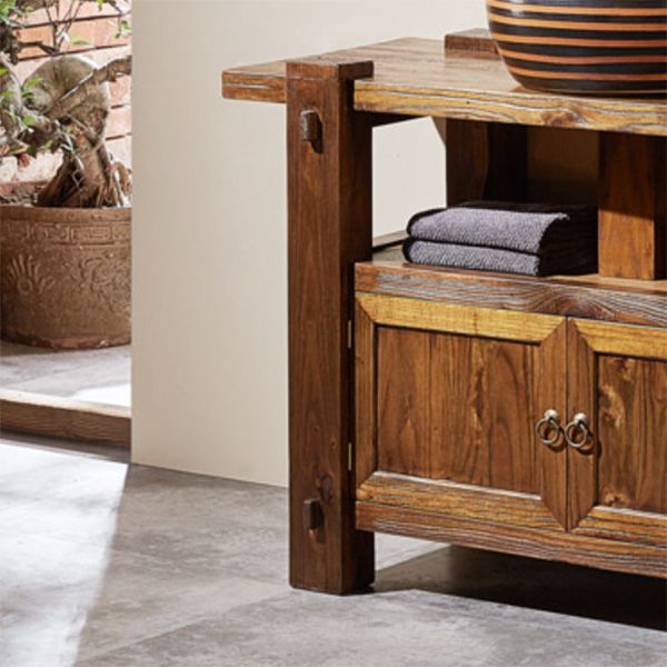 Modern Wood Bathroom Vanity Freestanding Bathroom Sink Vanity with Mirror Clearhalo 'Bathroom Remodel & Bathroom Fixtures' 'Bathroom Vanities' 'bathroom_vanities' 'Home Improvement' 'home_improvement' 'home_improvement_bathroom_vanities' 1200x1200_eefc538d-7309-4853-af02-849fc35f4a08