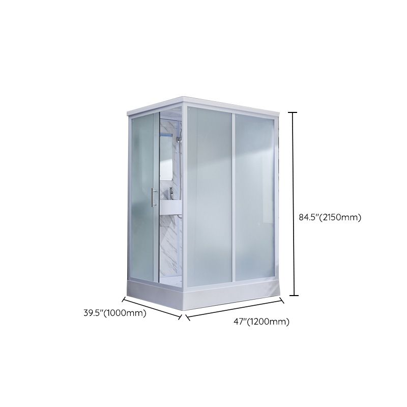Rectangular Frosted Glass Shower Enclosure Single Sliding Framed Shower Enclosure Clearhalo 'Bathroom Remodel & Bathroom Fixtures' 'Home Improvement' 'home_improvement' 'home_improvement_shower_stalls_enclosures' 'Shower Stalls & Enclosures' 'shower_stalls_enclosures' 'Showers & Bathtubs' 1200x1200_ef26a8e7-97e4-4f3d-9ea9-f7140f821814