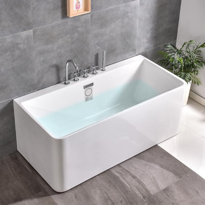 Rectangular Bathtub Acrylic Soaking Bath in White , 22.83-inch Tall Clearhalo 'Bathroom Remodel & Bathroom Fixtures' 'Bathtubs' 'Home Improvement' 'home_improvement' 'home_improvement_bathtubs' 'Showers & Bathtubs' 1200x1200_ef2e0cae-e214-4bdd-b1ab-27f3224936c3