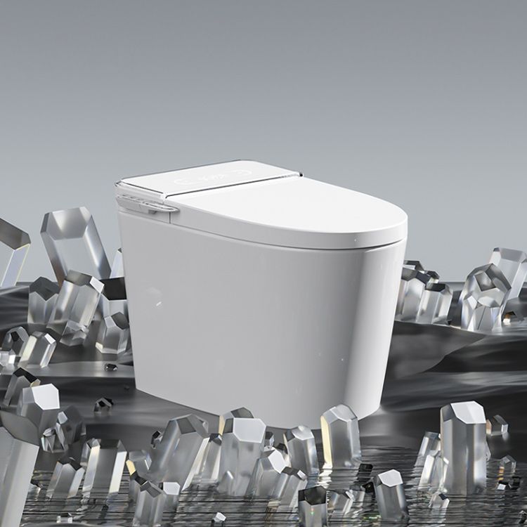 Elongated Contemporary Smart Toilet White Ceramic Foot Sensor Clearhalo 'Bathroom Remodel & Bathroom Fixtures' 'Bidets' 'Home Improvement' 'home_improvement' 'home_improvement_bidets' 'Toilets & Bidets' 1200x1200_ef3360e9-e3bc-490a-9b14-df5519e528c4